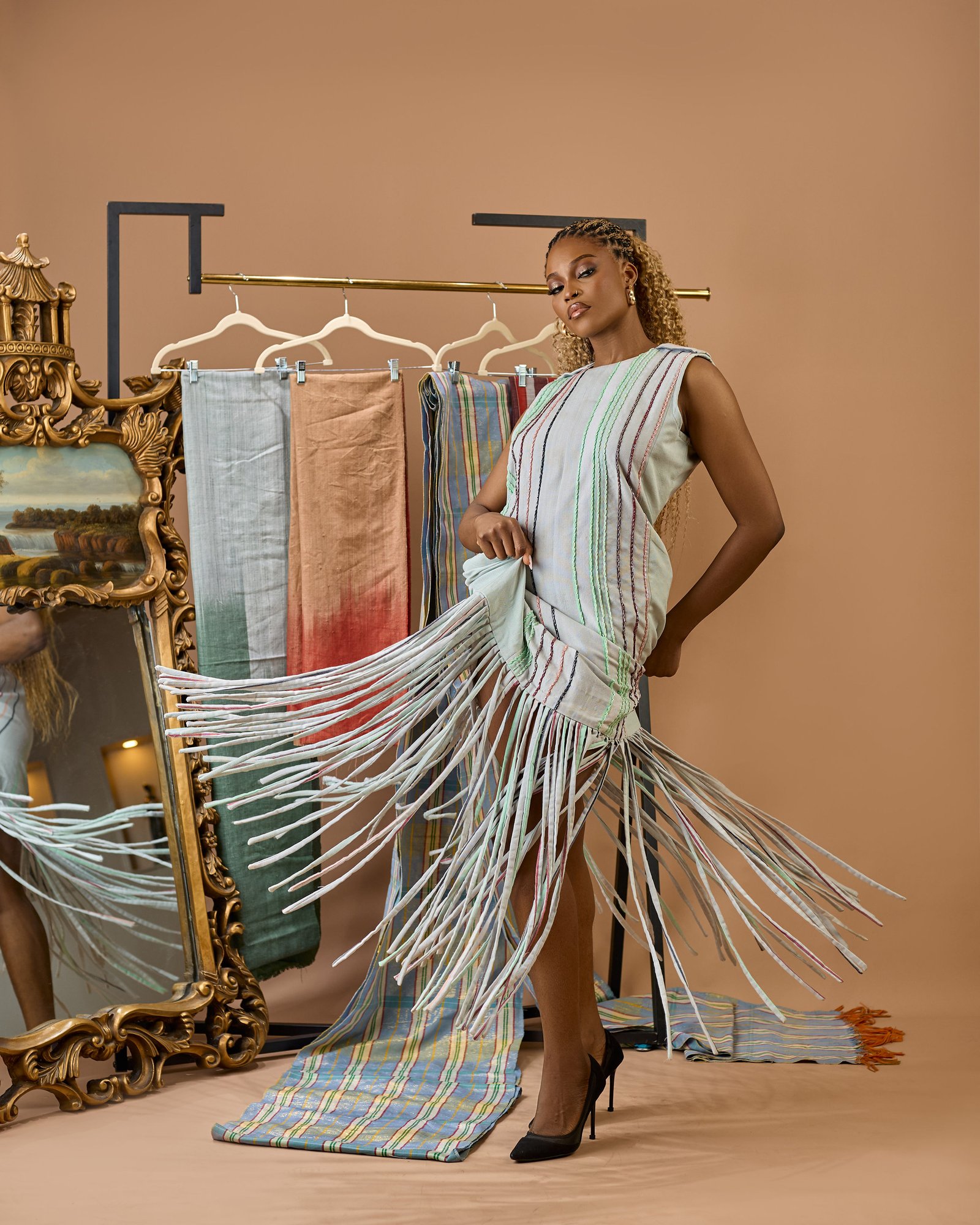 Habiba Sculptural Hand-Loomed Tsaki Gown