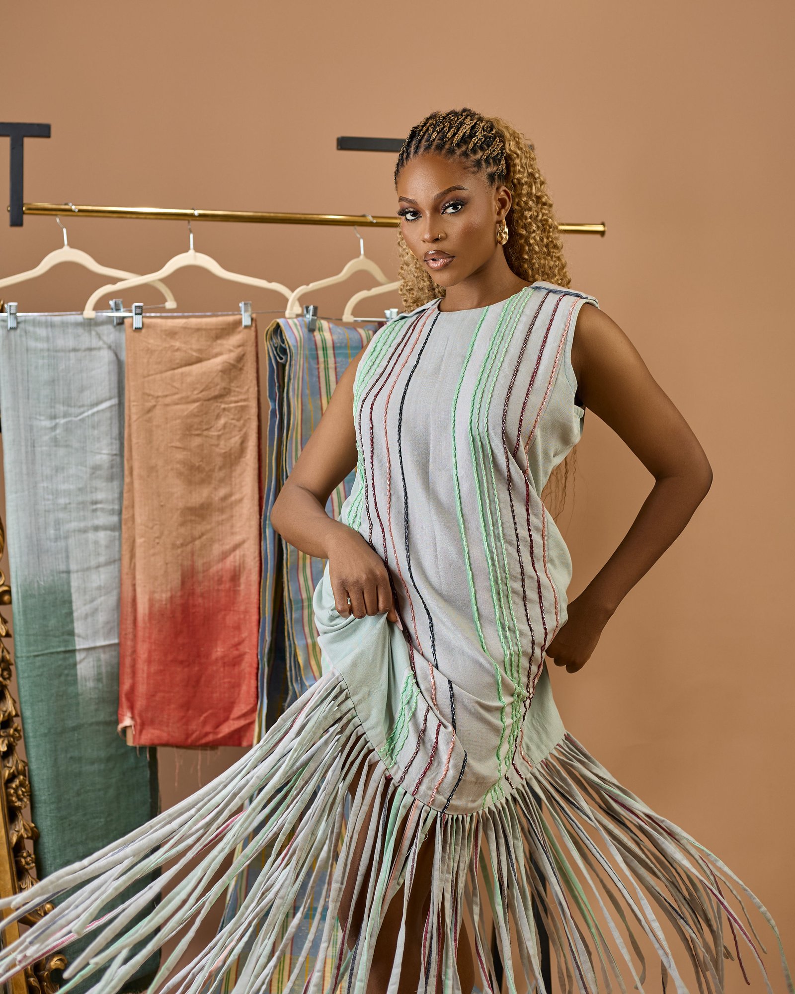 Habiba Sculptural Hand-Loomed Tsaki Gown