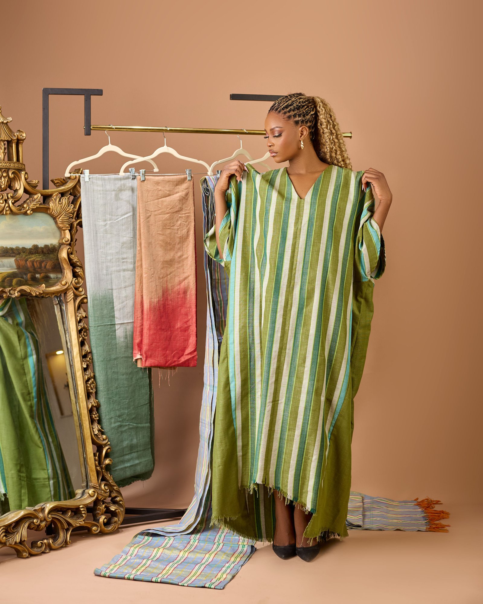 Aaliyah Architectural Hand-Loomed Tsaki Kaftan