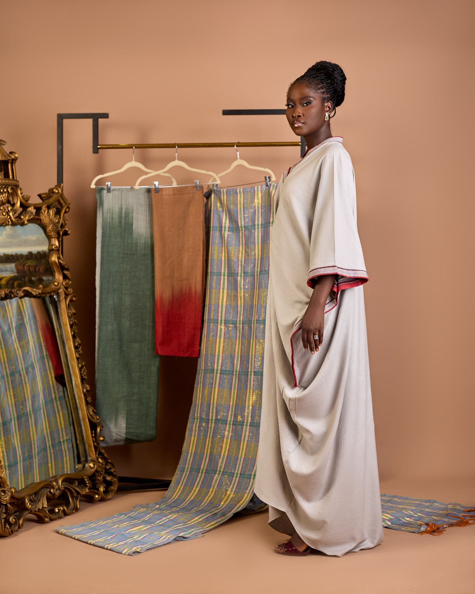 Hajara Sculptural Twisted-Front Kaftan