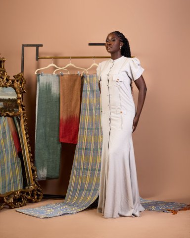 Khadija High-Neck Column Gown